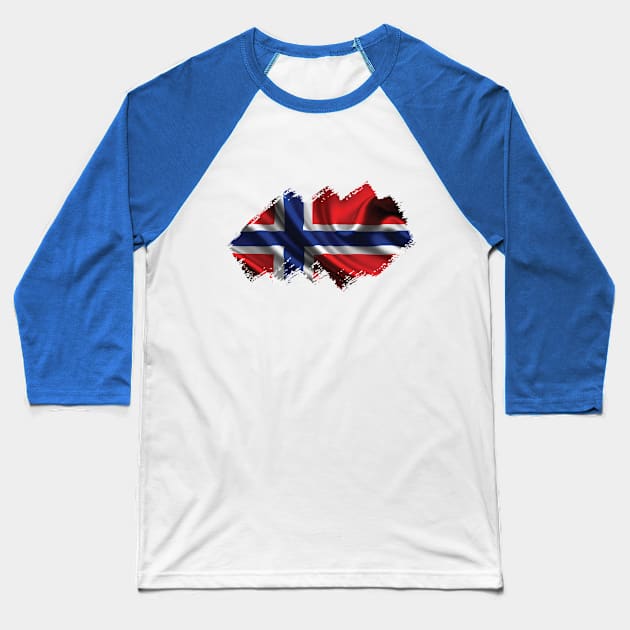 Flag of Norway Baseball T-Shirt by Teemperor